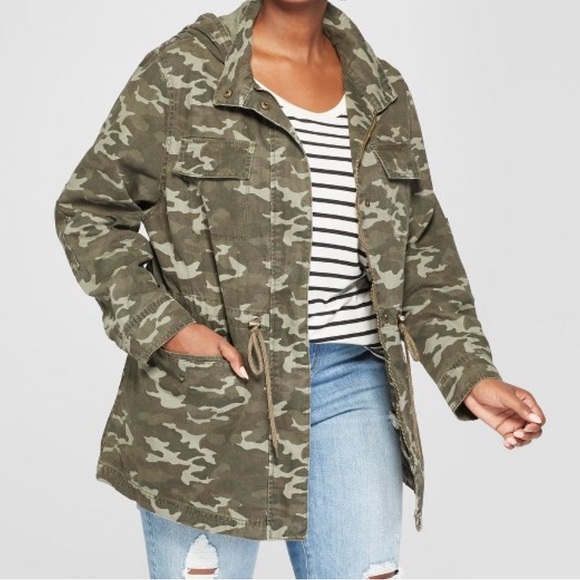 1X•OVERSIZED HOODED CAMO ANORAK JACKET - Picture 6 of 17